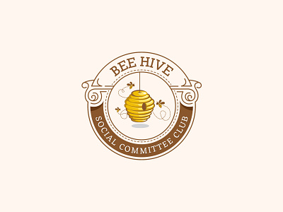 Bee Hive vintage style logo