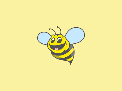 Cute Bee Cartoon Character branding company logo design illustration logo logo design t shirt design