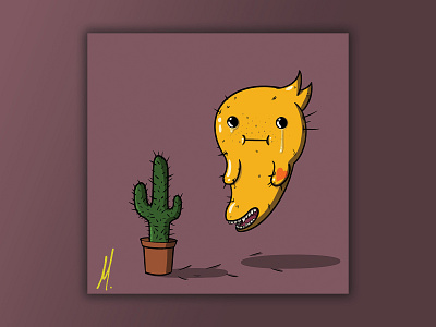 Cactus Love cactus character character design cry cute cute art cute illustration design illustration ipad love poster poster art poster design procreate tears weird