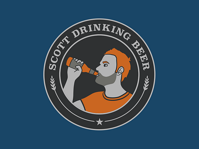 Scott Drinking Beer beer brand branding hand drawn identity illustration logo logo design minneapolis orange vector