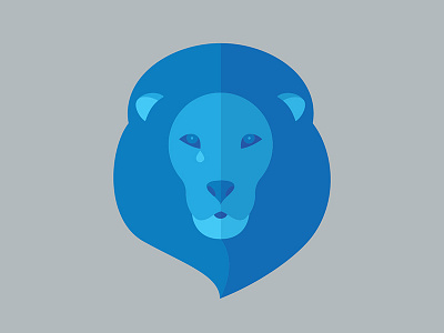 Lion tears animal blue cat detroit detroit lions flat icon illustration lion