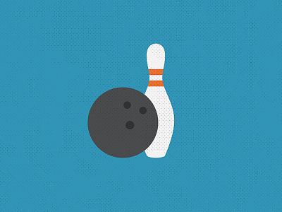 Bowling bowling bowling ball bowling pin halftone icon illustration