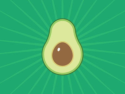 Avocado time avocado burst food fruit green icon illustration illustrator