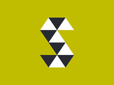 S is for Scott geometric logo logo design minimal s triangles yellow