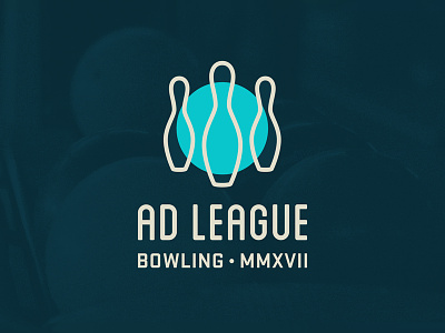 Ad League Bowling logo submission advertising blue bowling bowling league logo retro teal