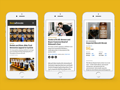 Beer Advocate mobile screens beer design iphone magazine mobile web website