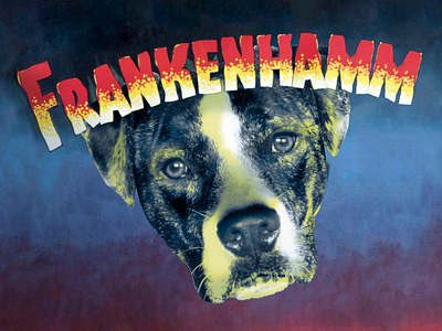 Frankenhamm dog frankenstein halloween horror illustration movie poster photoshopped