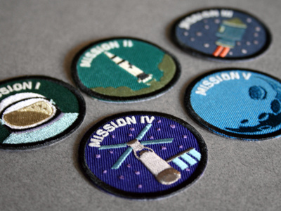 Deployed patches, complete astronaut badge badges embroidery mission moon outer space patch patches retro rocket space spaceship the nerdery