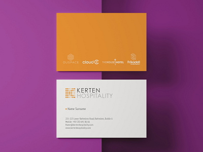 Kerten Hospitality Business Card Design brand identity branding business card business card design logo stationary stationary design visual identity