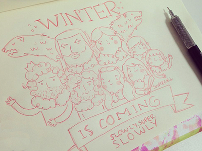 Winter is coming doodles game of thrones got sketchbook suupergirl