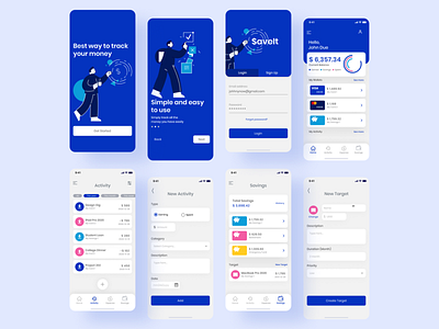 Money Tracking App UI Design app design clean finance financial fresh colors inspiration modern money app money tracking ui design ui inspiration