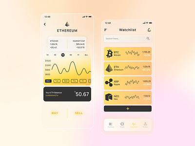 Trading App Glassmorphism app design clean ui glassmorphic glassmorphism inspiration modern money app trading app ui design ui inspiration