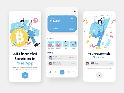Finance App UI Design app design clean clean ui colorful finance finance app illustration modern money ui design ui inspiration