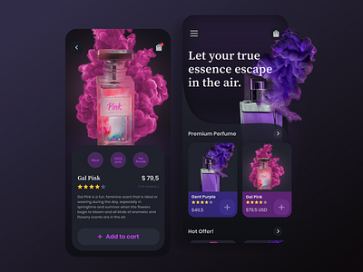 Perfume Store Mobile Site app design dark ui ecommerce inspiration modern pefume store store app store website ui design ui inspiration