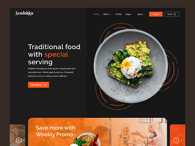 Sendokku - Restaurant Website Concept clean dark food landing page modern restaurant restaurant website web design web inspiration website design