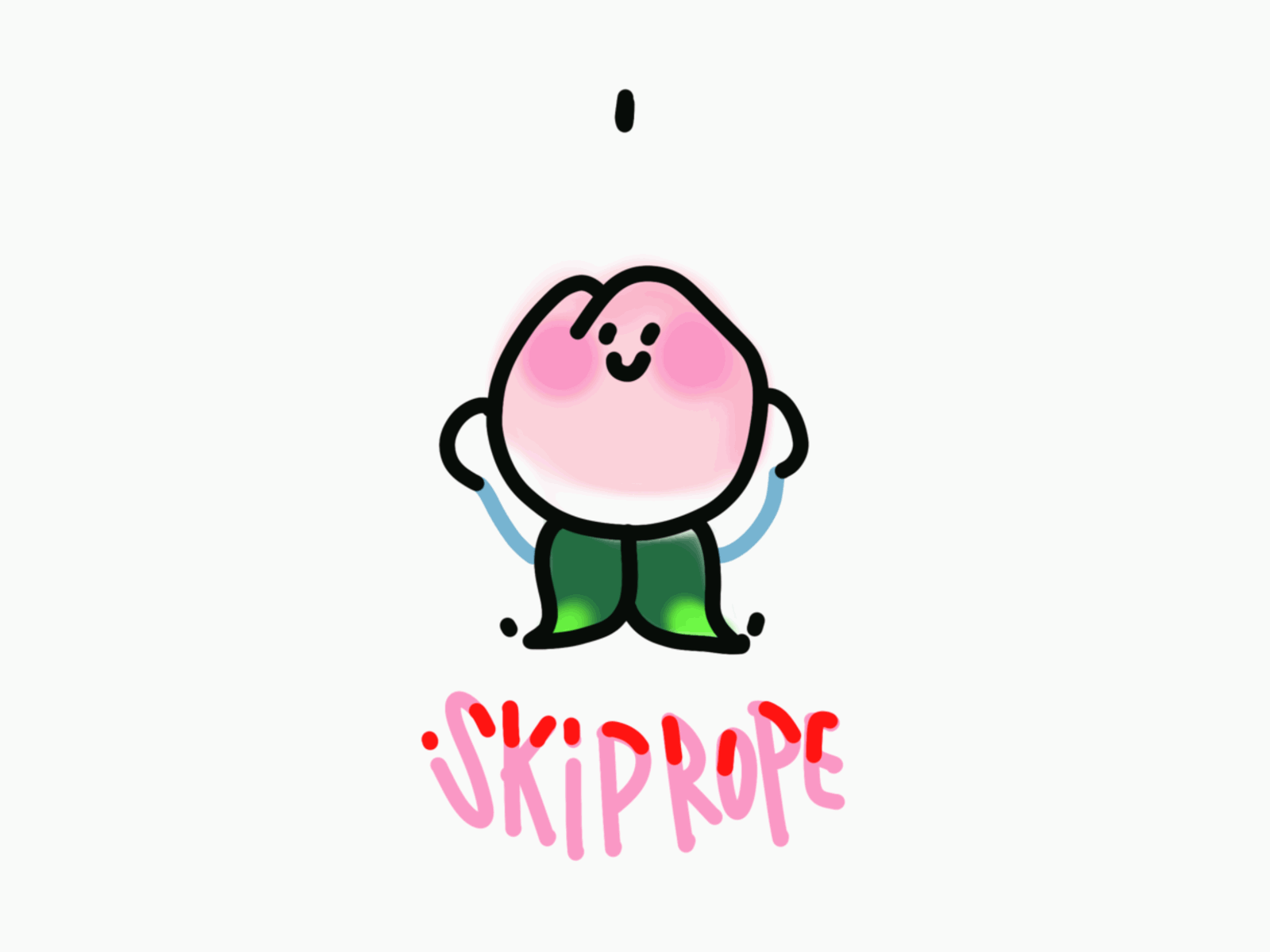 Rope skipping peach gif gif animation peach pink procreate