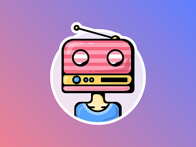 An icon，inspired by a rock band， Radiohead colorful cute icons illustrator music radiohead rock n roll theme
