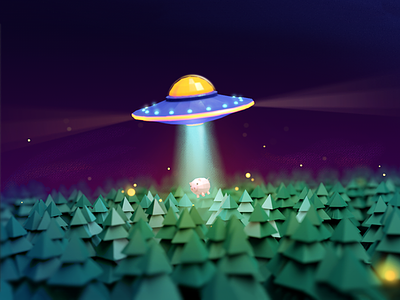 Lowpoly Style For Piggy 3d blue c4d cute lowpoly night pig piggy space ship