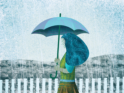 Illustration / Rainy Walk graphic design illustration