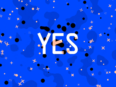 One-Word Impressions: Yes animation motion one word particles typography yes