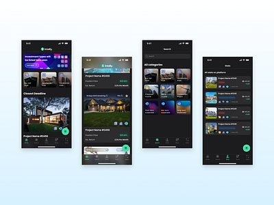Intelly | Investment Mobile App Design app crypto dark design glassmorphism green invest investment ios mobile modern real estate ui ui design ux wallet