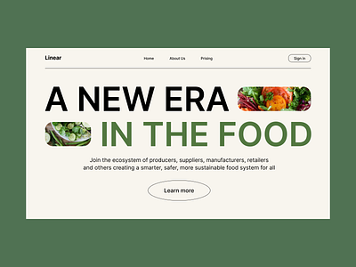 Food support system concept eating food order typography ui website