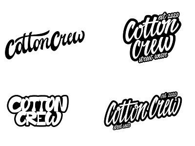 Cotton Crew Logo Design Concepts design lettering logo streetwear vector
