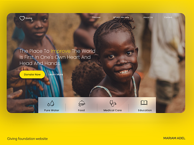 Giving charity landing page .