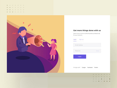 login page character design dribbble flat illustration loginpage registration ui vector web work