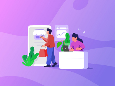 ecommerce character design dribbble ecommerce flat illustration sale store ui work