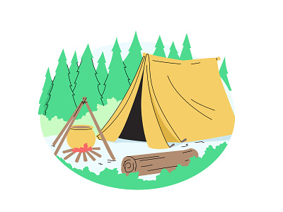 Camping Illustration cartoon