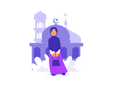 Woman Muslim Illustration character flat illustration marhabayramadan muslim ramadan ramadankareem ramadhan ui woman