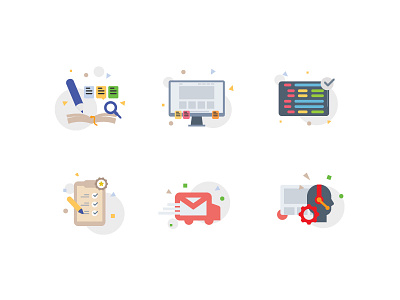 Startup Icons flat icon message startup techno