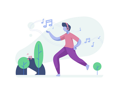 Play Music character dance design dribbble flat illustration music