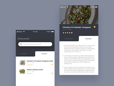 Daily Ui #040 Recipe dailyui040 design food recipe ui uichallenge