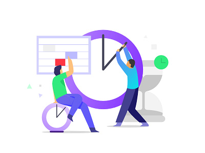 Time Management character design dribbble flat illustration management time ui work