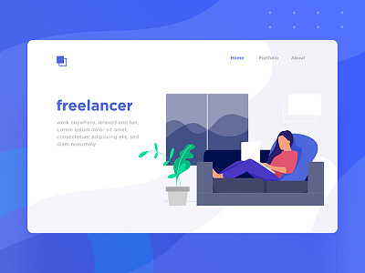 Freelancer character design dribbble flat freelance icon illustration ui web work