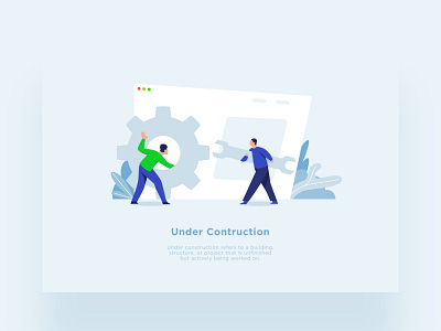 Under Contruction Illustration character construction design dribbble flat illustration maintenance ui vector web work