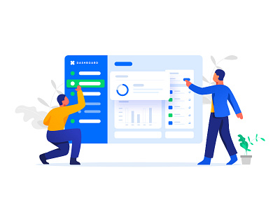 Management Dashboard blue character dashboard dashboard ui design dribbble flat illustration page ui ux web work