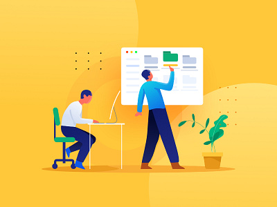 Folder Management charachter character design dribbble flat folder illustration isometric managment ui vector web website work