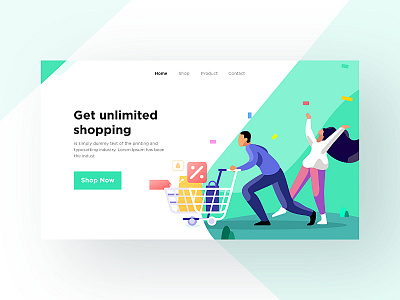 Unlimited Shopping illustration character design dribbble ecommerce flat icon illustration ui vector web