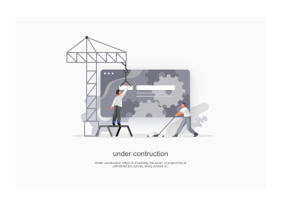 Under construction character contruction design dribbble flat illustration maintenance ui web