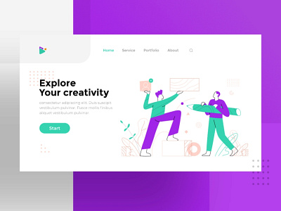 Creativity | illustration exploration charachter character creativity design dribbble exploration flat icon illustration landingpage ui web work