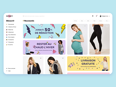 Site web d'achats en ligne de vêtements pour femmes enceintes branding design ui ux web webdesign website