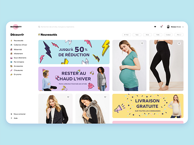 Site web d'achats en ligne de vêtements pour femmes enceintes