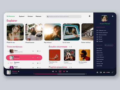 Application pour écouter de la musique app branding design logo ui ux web webdesign