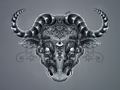 Bull of Asgard animals asgard bull illustration mythology pattern scandinavia tattoo