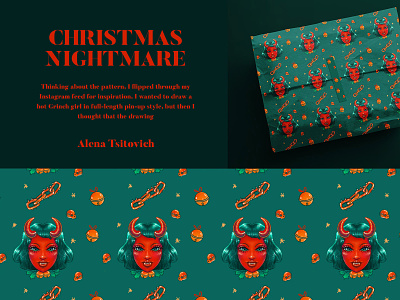 Krampus christmas nightmare chri christmas design gift graphic design illustration krampus pattern present