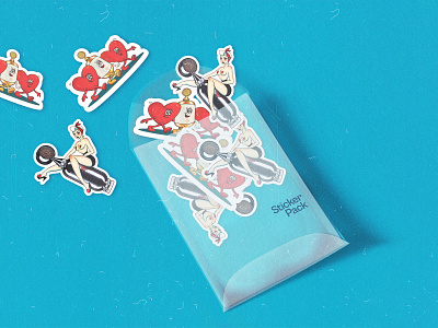 Old shool Sticker Pack heart illus illustration oldshool pinup pinupgirl sticker stickerpack