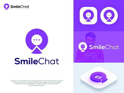 Smile Chat logo and icon brand brand design brand identity branding branding design design icon illustration l logo logo design logodesign